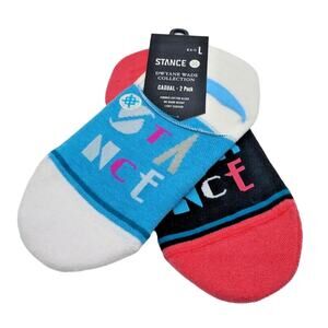Stance Dwayne Wade Collection 2 PK Men's Casual No Show Socks, L 6-12, Pink/Blue